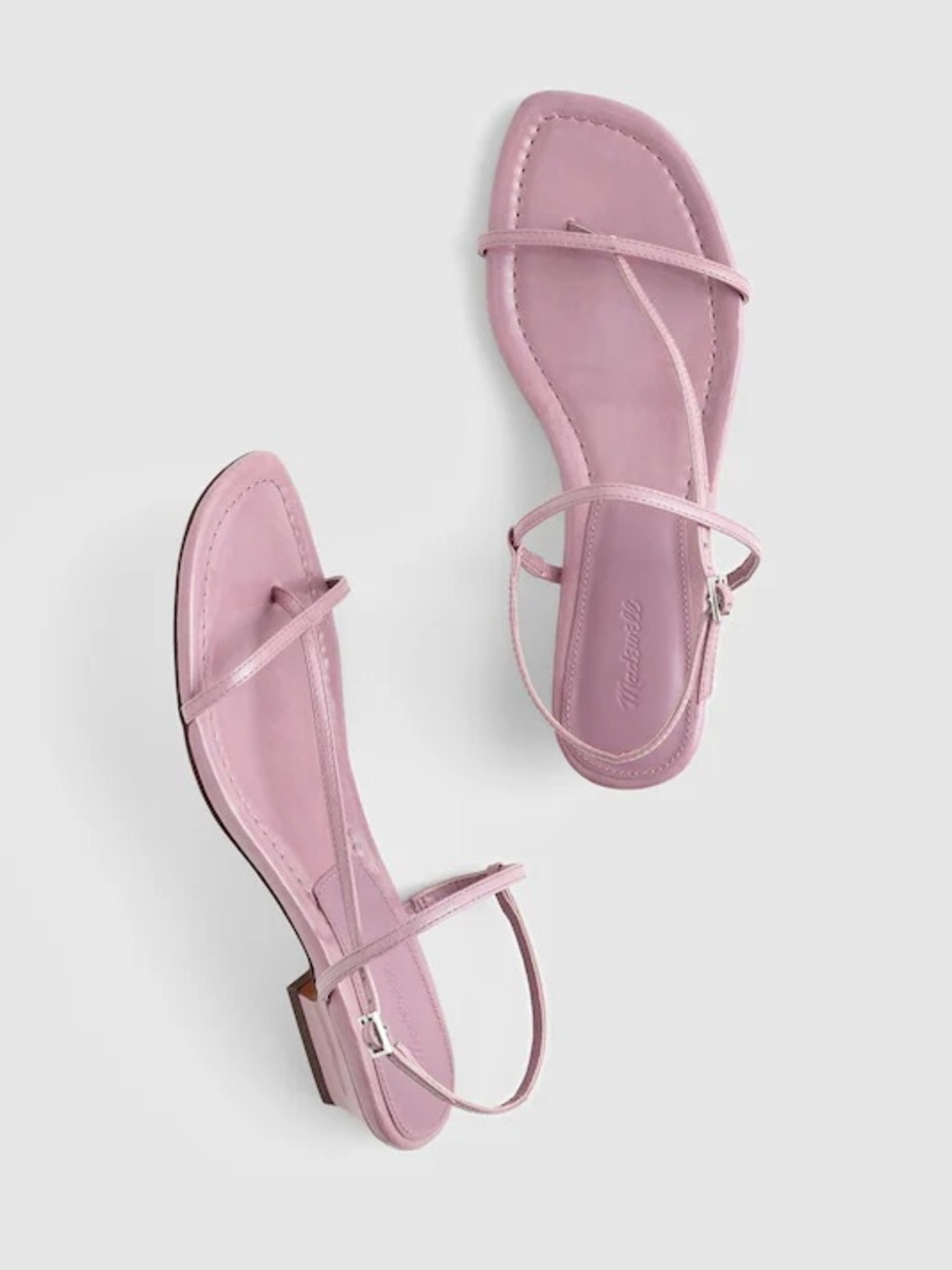 $118 msrp nwt madewell the maycie asymmetric t-strap sandal 5.5 lilac